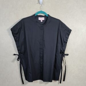 04137 Chico's Black Label "Pretty Poplin Blouse" XL NWT